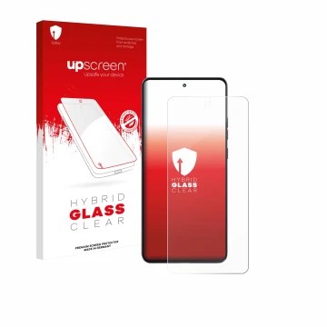Face avant d’un emballage produit avec le logo de la marque upscreen. À côté, l’appareil Motorola Moto G86 est représenté avec