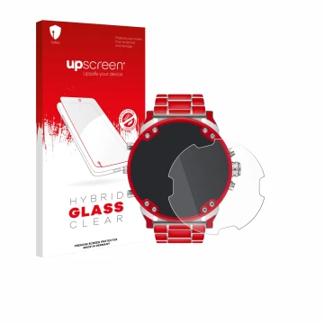 Face avant d’un emballage produit avec le logo de la marque upscreen. À côté, l’appareil Diesel DZ7480 Mr. Daddy 2.0 est repré
