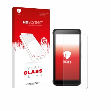 Face avant d’un emballage produit avec le logo de la marque upscreen. À côté, l’appareil SkyCaddie Pro 4X est représenté avec 