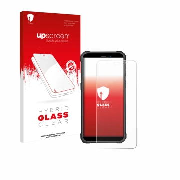 Face avant d’un emballage produit avec le logo de la marque upscreen. À côté, l’appareil Oukitel WP32 Pro est représenté avec 