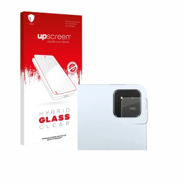 Face avant d’un emballage produit avec le logo de la marque upscreen. À côté, l’appareil Xiaomi Pad 7 (Caméra UNIQUEMENT) est 