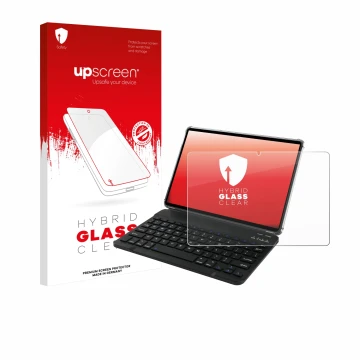 Face avant d’un emballage produit avec le logo de la marque upscreen. À côté, l’appareil Tabwee T90 est représenté avec la pro