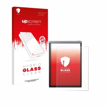 Face avant d’un emballage produit avec le logo de la marque upscreen. À côté, l’appareil iflytek Ainote Air 2 est représenté a