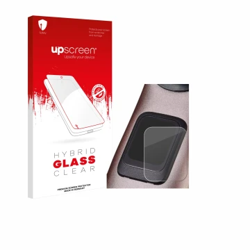 Face avant d’un emballage produit avec le logo de la marque upscreen. À côté, l’appareil Specialized Turbo Levo 4 est représen