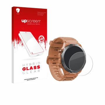 Face avant d’un emballage produit avec le logo de la marque upscreen. À côté, l’appareil Qecnato S10 1.39
