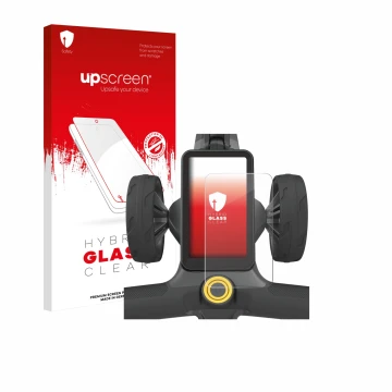 Face avant d’un emballage produit avec le logo de la marque upscreen. À côté, l’appareil PowaKaddy CT12 GPS est représenté ave