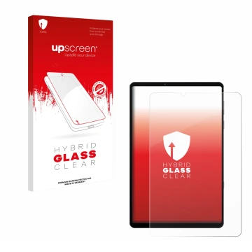 Face avant d’un emballage produit avec le logo de la marque upscreen. À côté, l’appareil Lenovo Legion Y700 2022 est représent