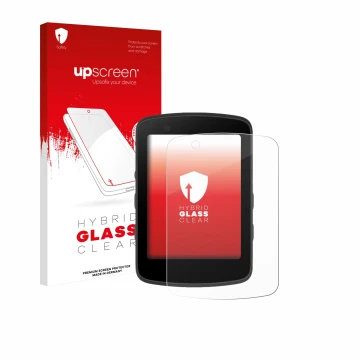 Face avant d’un emballage produit avec le logo de la marque upscreen. À côté, l’appareil Bryton Rider 650 est représenté avec 