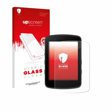 Face avant d’un emballage produit avec le logo de la marque upscreen. À côté, l’appareil Bryton Rider 550 est représenté avec 