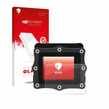 Face avant d’un emballage produit avec le logo de la marque upscreen. À côté, l’appareil Shearwater Perdix 2 est représenté av