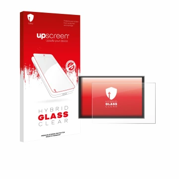 Face avant d’un emballage produit avec le logo de la marque upscreen. À côté, l’appareil Renault Master 2025 est représenté av