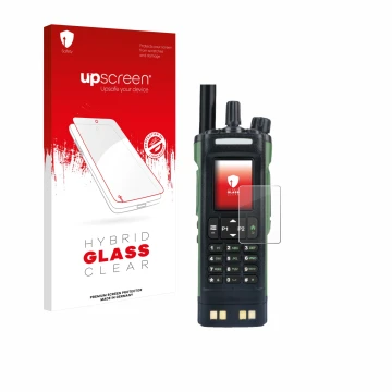 Face avant d’un emballage produit avec le logo de la marque upscreen. À côté, l’appareil Baofeng DM-32 est représenté avec la 