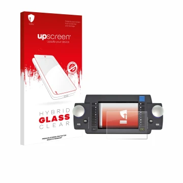 Face avant d’un emballage produit avec le logo de la marque upscreen. À côté, l’appareil ESU Ecos 50220 est représenté avec la