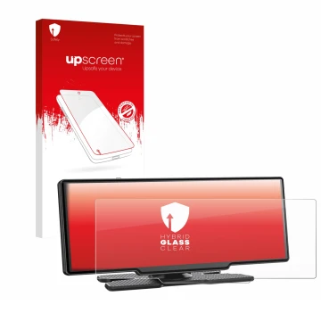 Face avant d’un emballage produit avec le logo de la marque upscreen. À côté, l’appareil Avylet RC11 8.1