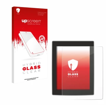 Face avant d’un emballage produit avec le logo de la marque upscreen. À côté, l’appareil Volvo XC90 11.2