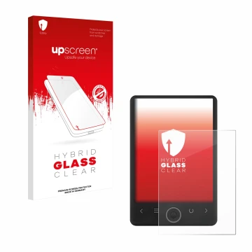 Face avant d’un emballage produit avec le logo de la marque upscreen. À côté, l’appareil SPC Light 2 est représenté avec la pr