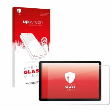 Face avant d’un emballage produit avec le logo de la marque upscreen. À côté, l’appareil Samsung Galaxy Tab S10 Lite est repré