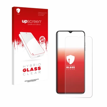 Face avant d’un emballage produit avec le logo de la marque upscreen. À côté, l’appareil Oukitel C1 est représenté avec la pro