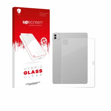 Face avant d’un emballage produit avec le logo de la marque upscreen. À côté, l’appareil Honor Magicpad 3 (Arrière) est représ