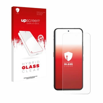 Face avant d’un emballage produit avec le logo de la marque upscreen. À côté, l’appareil Oukitel WP210 est représenté avec la 