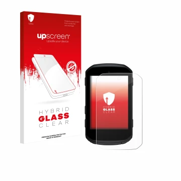 Face avant d’un emballage produit avec le logo de la marque upscreen. À côté, l’appareil Garmin Edge 550 est représenté avec l