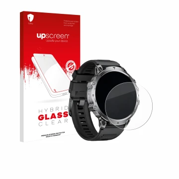 Face avant d’un emballage produit avec le logo de la marque upscreen. À côté, l’appareil LIGE EF13 1.85