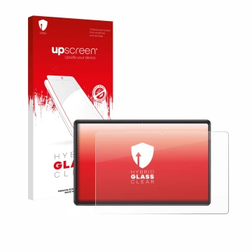 Face avant d’un emballage produit avec le logo de la marque upscreen. À côté, l’appareil ZIOVO Z118 10.1