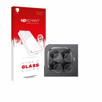 Face avant d’un emballage produit avec le logo de la marque upscreen. À côté, l’appareil Xiaomi 15T Pro (Caméra UNIQUEMENT) es