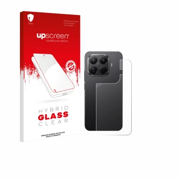 Face avant d’un emballage produit avec le logo de la marque upscreen. À côté, l’appareil Xiaomi 15T Pro (Arrière) est représen