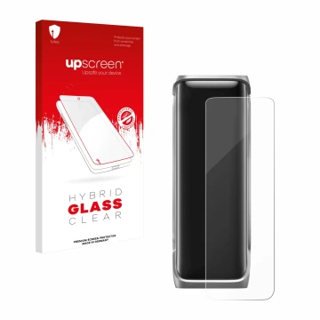Face avant d’un emballage produit avec le logo de la marque upscreen. À côté, l’appareil EcoFlow Rapid Pro X est représenté av