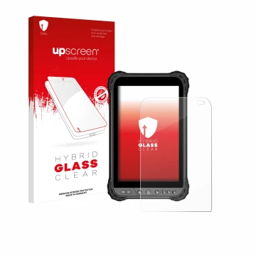 Face avant d’un emballage produit avec le logo de la marque upscreen. À côté, l’appareil Zoomsmart A8004 Series est représenté