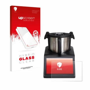 Face avant d’un emballage produit avec le logo de la marque upscreen. À côté, l’appareil Ufesa TotalChef RK10 est représenté a