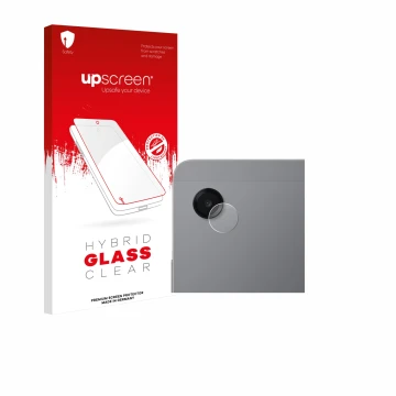 Face avant d’un emballage produit avec le logo de la marque upscreen. À côté, l’appareil Samsung Galaxy Tab A11 8.7