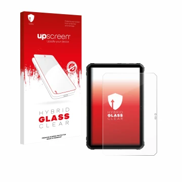 Face avant d’un emballage produit avec le logo de la marque upscreen. À côté, l’appareil Blackview Active 7 est représenté ave