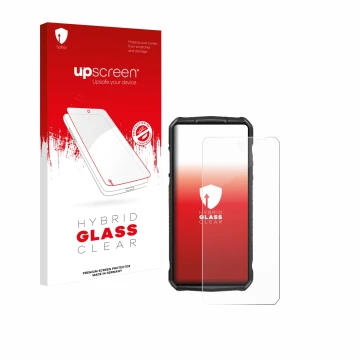 Face avant d’un emballage produit avec le logo de la marque upscreen. À côté, l’appareil Ulefone 29 pro est représenté avec la
