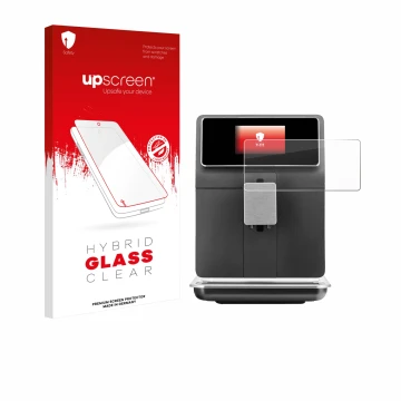 Face avant d’un emballage produit avec le logo de la marque upscreen. À côté, l’appareil WMF Perfection 860L est représenté av
