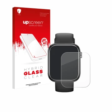 Face avant d’un emballage produit avec le logo de la marque upscreen. À côté, l’appareil RLQA G104 1.83