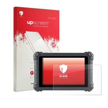 Face avant d’un emballage produit avec le logo de la marque upscreen. À côté, l’appareil Autel MaxiSys MS906 Pro est représent