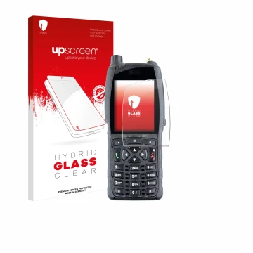 Face avant d’un emballage produit avec le logo de la marque upscreen. À côté, l’appareil Sepura SC2020 est représenté avec la 