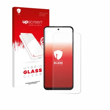 Face avant d’un emballage produit avec le logo de la marque upscreen. À côté, l’appareil Oukitel C69 est représenté avec la pr