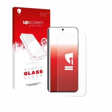 Face avant d’un emballage produit avec le logo de la marque upscreen. À côté, l’appareil Vivo X300 Pro est représenté avec la 
