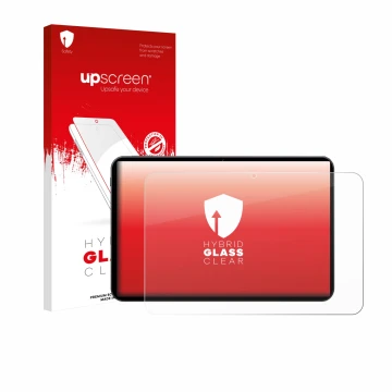 Face avant d’un emballage produit avec le logo de la marque upscreen. À côté, l’appareil Tabwee T60 PRO 13.4