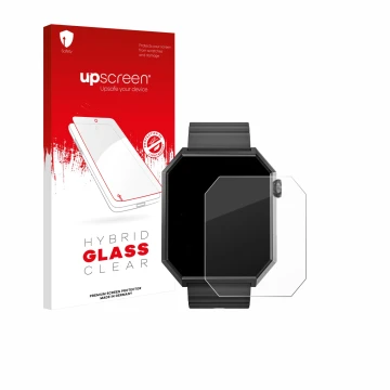 Face avant d’un emballage produit avec le logo de la marque upscreen. À côté, l’appareil Rollme Edge est représenté avec la pr