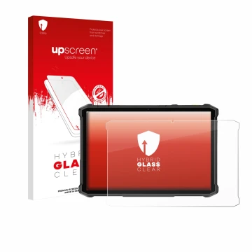 Face avant d’un emballage produit avec le logo de la marque upscreen. À côté, l’appareil Ulefone Armor Pad 5 Ultra est représe