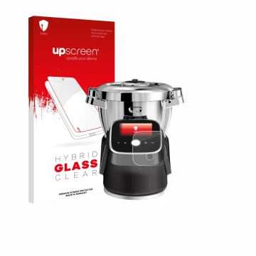 Face avant d’un emballage produit avec le logo de la marque upscreen. À côté, l’appareil Moulinex i-Companion Touch Pro est re