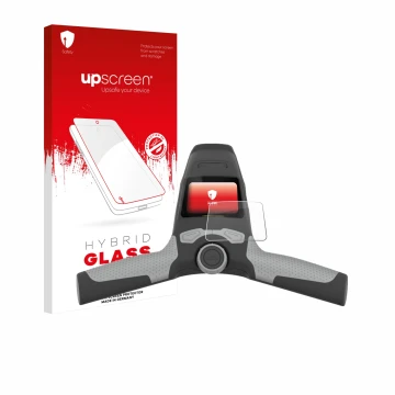 Face avant d’un emballage produit avec le logo de la marque upscreen. À côté, l’appareil PowaKaddy FW5s est représenté avec la