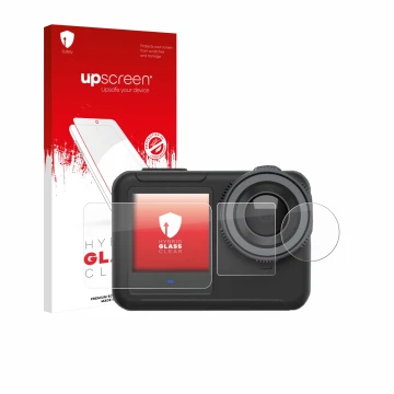 Face avant d’un emballage produit avec le logo de la marque upscreen. À côté, l’appareil SVBONY SVGO3 4K est représenté avec l