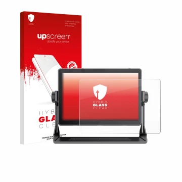 Face avant d’un emballage produit avec le logo de la marque upscreen. À côté, l’appareil Feelworld LUT 11H 10.1