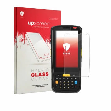 Face avant d’un emballage produit avec le logo de la marque upscreen. À côté, l’appareil Newland MT65 Beluga V est représenté 