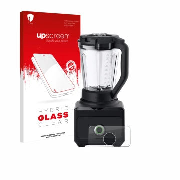 Face avant d’un emballage produit avec le logo de la marque upscreen. À côté, l’appareil Braun PowerBlend 9 est représenté ave